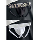 2 BUNNIES 2 pairs of pure cotton thong men's double underwear pure white boys U convex bag sexy back empty triangle shorts head 612 (black + white) M _90-110Jin Jin equals 0.5 kg