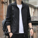 Baleno S&K series jacket men's spring and autumn thin jacket men's stand-up collar slim casual trendy simple men's clothing black XL (recommended 135-150Jin Jin equals 0.5 kg)