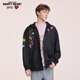 Charles Heart American Painted Graffiti Printed Cardigan Sweater Autumn Trendy Brand New Hooded Couple Jacket Black M