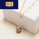 Peimeng purple pearl pendant necklace 925 silver adjustable gift to girlfriend 45cm 9mm purple pearl with chain