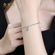 Jin Zhifu Hollow Gourd Platinum Bracelet Women's Fashion Double-layer Platinum Women's Chain O-shaped Chain for Wife and Girlfriend as a Birthday Gift, About 3.5 Grams (More Refund, Less Replenishment)