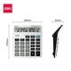 Deli voice calculator 12 digits with alarm student/office desktop calculator computer for financial accounting silver 1532