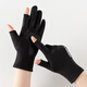 Warm and velvet two-finger anti-slip gloves for autumn and winter, thickened outdoor fishing lures for sale with touch screen for men and women, black elastic, thin velvet, two-finger anti-slip black for men