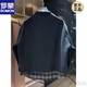ROMON's new autumn style fake two-piece jacket for men, simple, fashionable, loose and versatile, Henry collar cardigan sweatshirt new product, black M 100-120Jin Jin is equal to 0.5 kg