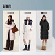 Semir Chen Duling | Down Jacket Women's Winter Long High Clean 90 Velvet Contrast Color Hooded Bread Jacket 101724113003
