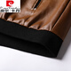Pierre Cardin high-end men's spring thin genuine leather jacket Haining baseball collar leather jacket motorcycle jacket casual men's jacket black XL 175110-130Jin Jin is equal to 0.5 kg