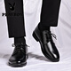 Playboy Leather Shoes Men's Autumn Business Formal British Style Soft Sole Casual Sports Waterproof Anti-Slip Groom Wedding Suit Shoes Black 41
