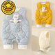 G.DUCKKIDS baby jumpsuit overalls vest vest baby autumn cotton pants newborn autumn and winter outer wear quilted pants blue 36cm 66 size (8-12Jin Jin is equal to about 0.5 kg)