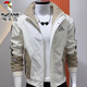 Woodpecker Spring and Autumn Jacket Men's Fashion Slim Stand Collar Korean Style Trendy Work Jacket Versatile Handsome Casual Top Beige-Coat Brand Special Price Clearance Pickup L Suitable for 110Jin Jin is equal to 0.5kg or so
