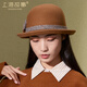 Shanghai Story Women's 100% Wool Felt Hat Autumn and Winter Bowler Hat Warmth as a Birthday Gift for Mom Caramel