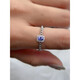 Hanzhu S925 inlaid tanzanite ring, everyday versatile silver jewelery entry-level model for men and women, tanzanite ring silver