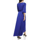 DKNY Women's Balloon Sleeve Satin Faux Wrap Maxi Dress, Berry Blue