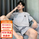 Renaimu urban pajamas men's summer pure cotton short-sleeved 2025 new outing youth thin men's casual suit 9928 men's pure cotton short-sleeved + shorts L size 100-125Jin Jin equals 0.5 kg