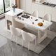 YIQICHENGPIN slate island table integrated household retractable small-sized cream island kitchen multi-functional guide table island table rail socket double hole tea stove 1.4 meters single island table