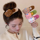 Plush Pudding Bear Hair Clip for Women Back of Head Duckbill Clip Hair Clip Large Hair Volume One-Word Clip Hair Clip Hair Accessory White Pudding Bear Pink Clip