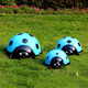 Simulation seven-star ladybug steel courtyard lawn park square luminous beetle floor landscape green sculpture simulation animal yellow beetle trumpet
