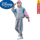 Disney (Disney) Girls Suit Autumn Children's Long-Sleeved Jacket + Casual Pants Two-piece Set for Older Children New Little Girl Suit Smiley Contrast Color Suit-Gray 140cm