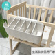 Baby bedside hanging basket diaper storage bag with 5 adjustable partitions, white