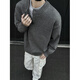 Yiran's new sweater for men in autumn, American Henry, lazy style, cleanfit, fashionable bottoming top for men, light gray XL, recommended 115-140Jin Jin is equal to 0.5 kg