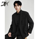 DK Brand Men's Suit Suit Men's Loose Handsome Suit Casual Engagement Dress Wedding High-Quality Jacket Men Forest Black Jacket + Pants + Black Shirt XL