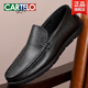
Men's shoes for summer new top layer cowhide soft sole loafers men's genuine leather breathable business casual leather shoes Black-16782-comfortable leather surface 38 standard leather shoe size