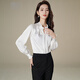 Late White New Product 2025 Autumn Solid Color Temperament Top Slim, Comfortable and Versatile Commuting Shirt for Women White XL