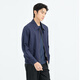 Lilang Light Fashion Men's Stretch Cotton Linen Jacket Men's Zipper Lapel Youth Commuting Easy-Care Executive Jacket Navy (1K) M (165)