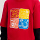 Adidas Children's Clothing 26 New Year's Boys' Round Neck Red Sweatshirt Medium and Large Children's Fake Two-piece Sports Pullover KV6980