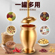 He Jiagong solid brass traditional Chinese medicine pounding jar for home use old-fashioned copper mortar punch barrel brass cup mortar grinder garlic pounder extra thick upgraded mini version comes with leather pad