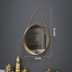 Nordic style iron round wall-mounted mirror bathroom bathroom dormitory mirror wall-mounted washbasin wall-mounted makeup mirror small wall-mounted round mirror gold