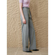 Enshang Enshang Summer Linen Tencel Minimalist Wide Leg Suit Pants Gray L