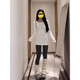 COSMICKISS women's autumn and winter white right-shoulder long-sleeved T-shirt, medium-length bottoming shirt to cover the buttocks and wear slim-fitting top, long-sleeved bottoming top - white thickened - size m (90Jin Jin is equal to 0.5kg -105Jin Jin is equal to 0.5kg)