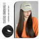 Aoyanlai hat and wig all-in-one women's fashion autumn and winter new baseball cap with long straight hair Internet celebrity versatile black long straight wig cap beige cap with long straight hair cold brown + hair net long hair