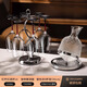 Qianxun Yazhi French retro style light luxury red wine glass decanter set of home high-end decanter upside down Bordeaux wine glass holder (main picture) 430ML red rod Bordeaux x 6 pieces + rotating decanter + cup holder