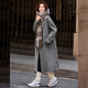Bailuyu Winter Wool Blended Double-sided Wool Coat Temperament Lapel Thick Long Coat Jacket for Women Dark Gray 1 M
