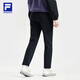 FILA official women's knitted trousers 2025 winter fitness sports basic plus fleece straight pants