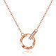 Keshan 18K gold interlocking necklace rose gold female 18K color gold Möbius double ring clavicle chain AU750 diamond Möbius ring