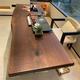 North American black walnut solid wood large board tea table and chair combination boss desk desk natural edge Zen tea table logs Contact customer service to select board texture