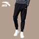 ANTA Men's Pants Sports Pants Men's Autumn and Winter Casual Velvet Warm Leg Basketball Trousers Running Fitness Long Pants -1 Basic Black/Single Label Autumn Recommendation 2XL (185) Suitable for 160-180Jin Jin equals 0.5 kg