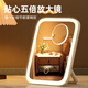Fat Donglai's same style LED makeup mirror with light, desktop female fill-in light small mirror, dormitory desktop, portable, small home dressing mirror, monochromatic light, square mirror powder + 5x mirror (can rotate 360 degrees)