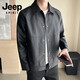 JEEP SPIRIT Jeep Jacket Outdoor Windproof Leather Jacket Jacket Comfortable and Warm Trendy Business Casual Spring and Autumn Mid-aged Black L