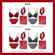 Victoria's Secret LOGO Letter Strap Bra Set Victoria's Secret Shine Your Red Gift Box Year of the Horse New Year Red Box Year of the Horse Gift Black Pegasus LOGO-With Wired 70A (32A)+XS