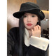 Zhunwu Qianjin top hat women's hat autumn and winter 2025 new woolen fisherman hat felt hat basin hat winter hat Hepburn style elegant French Qianjin style curled black top hat