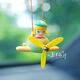 Yusenyi Bubble Mart small airplane car trailer rearview mirror pendant 2025 car interior decoration pendant small sweet bean pink baby purple airplane pendant
