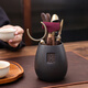 Haofeng Tea Ceremony Six Gentlemen Set Tea Clamp Tea Spoon Pot Holder Pen Storage Pen Holder Porcelain Tea Set Accessories New Year Gift Black Pottery Yuanrong Tea Ceremony Bucket
