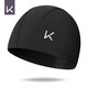 Keep swimming cap for men and women, comfortable and non-stretching fabric, plus size long hair ear protection adult cap swimming equipment black