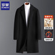 ROMON woolen coat men's mid-length 2025 new Korean style autumn and winter thickened woolen loose coat windbreaker winter style black cotton XL