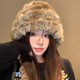 Perfect rabbit fur knitted plush hat for women in autumn and winter, big head circumference, small face, small woolen fisherman hat, cold-proof and warm fur hat, khaki color, one size fits all (Priority for delivery if added to favorites)