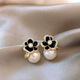Idel Camellia Pearl 2025 New Earrings Women's High-end Sweet Petal Earrings Suitable for Round Face Earrings Gift E4122 Palace Style Camellia Earrings