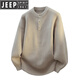 JEEP SPIRIT Jeep Henry Collar Plush Thick Sweater Men's Autumn and Winter 2025 New Loose Lazy Style Boys' Sweater WE25683 Black M